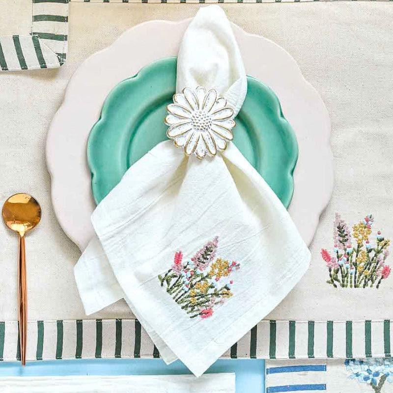 Buy Let Love Bloom Napkin - Set Of Four Table Napkins from Vaaree