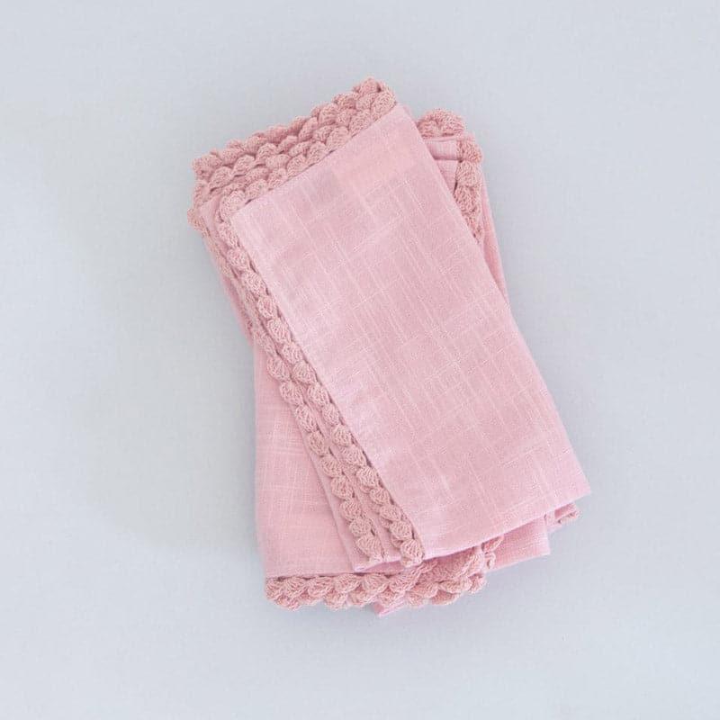 Table Napkin - Petal Blush Hand Crochet Napkin - Set of Six