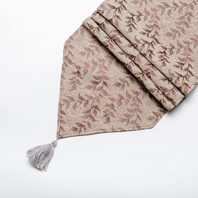 Table Runner - Elle Leafsy Jacquard Table Runner - Brown