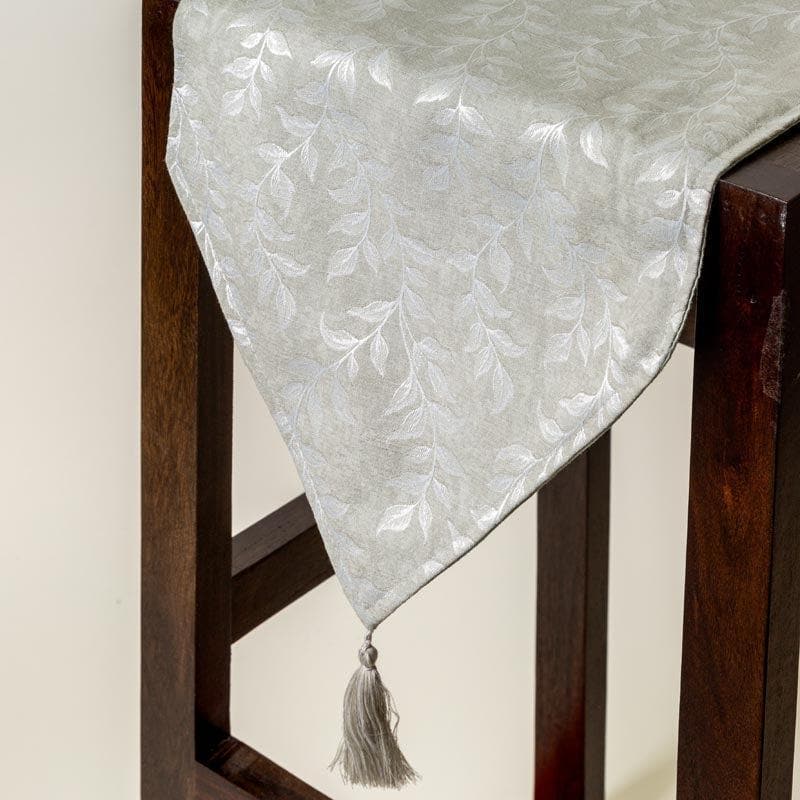 Table Runner - Elle Leafsy Jacquard Table Runner - Grey