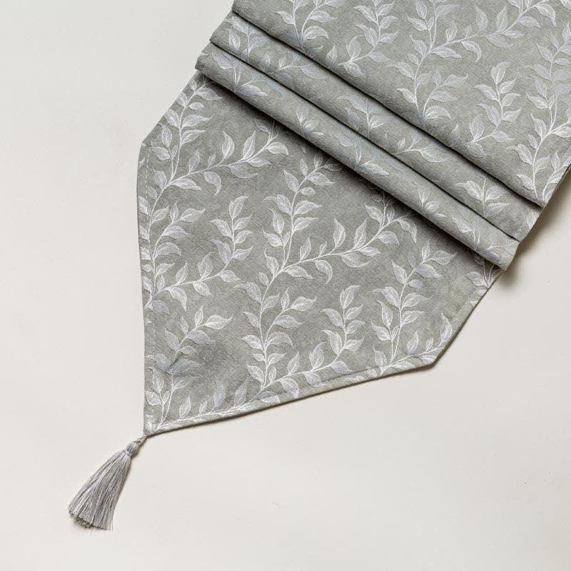 Table Runner - Elle Leafsy Jacquard Table Runner - Grey