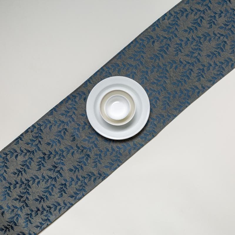 Table Runner - Elle Leafsy Jacquard Table Runner - Navy