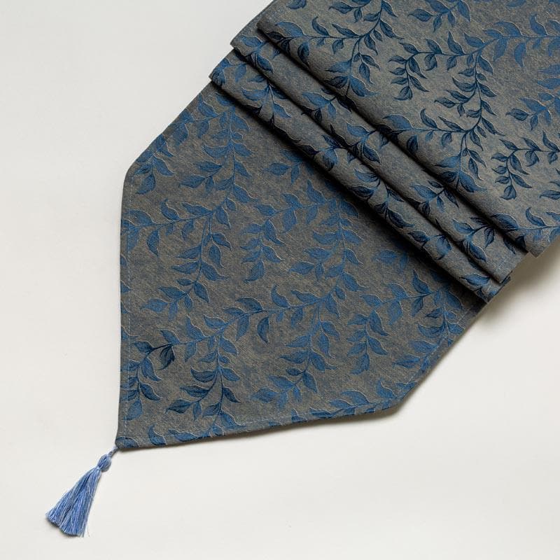 Table Runner - Elle Leafsy Jacquard Table Runner - Navy