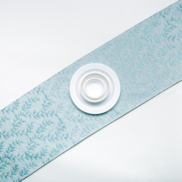 Table Runner - Elle Leafsy Jacquard Table Runner - Turquoise