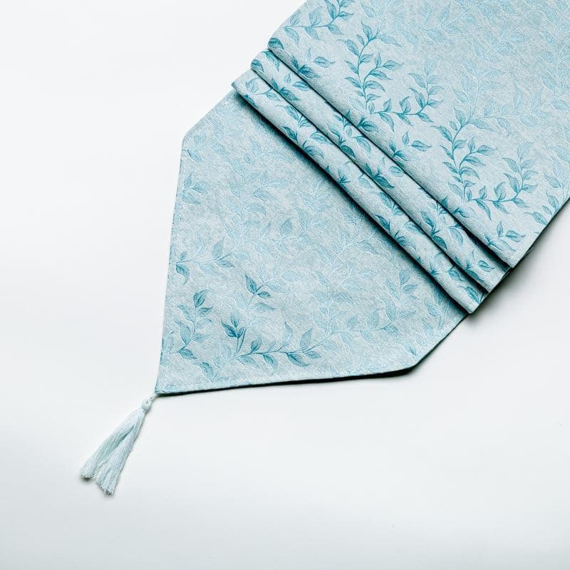 Table Runner - Elle Leafsy Jacquard Table Runner - Turquoise