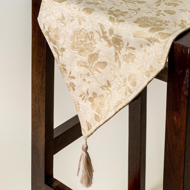 Buy Italian Rose Jacquard Table Runner- Beige Table Runner from Vaaree