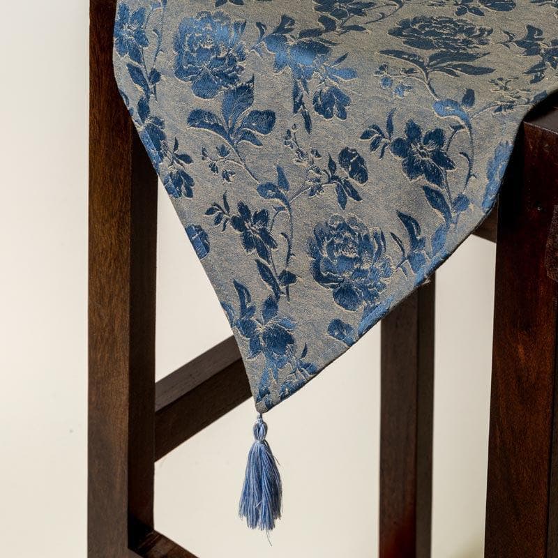 Buy Italian Rose Jacquard Table Runner- Navy Table Runner from Vaaree