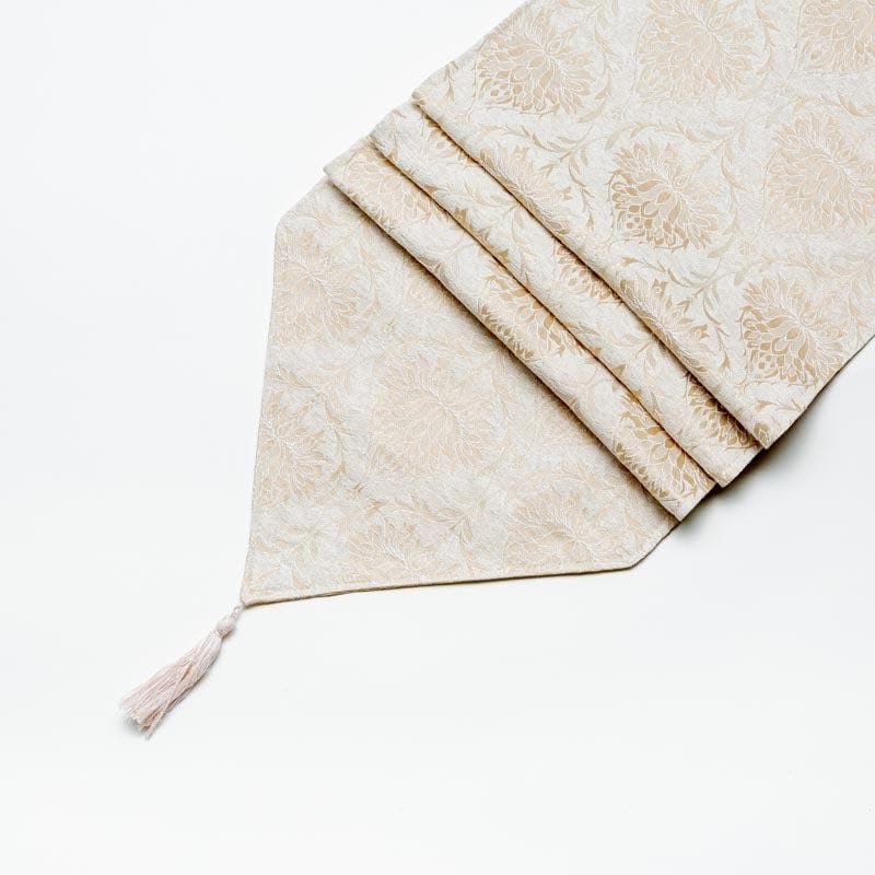 Buy Pierre Paisley Jacquard Table Runner- Beige Table Runner from Vaaree