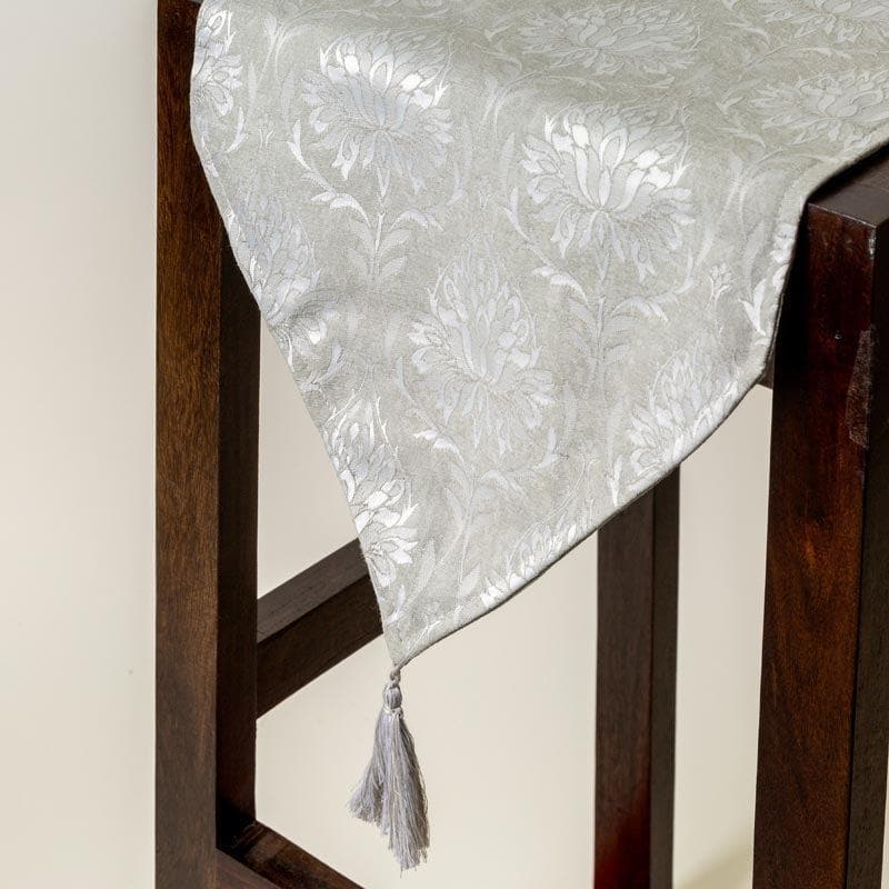 Buy Pierre Paisley Jacquard Table Runner- Grey Table Runner from Vaaree