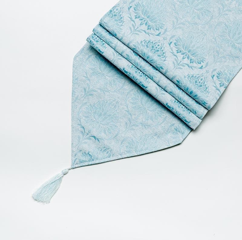 Table Runner - Pierre Paisley Jacquard Table Runner- Turquoise