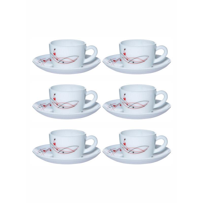 Buy Auros Breeze Cup & Saucer (130 ML) - Twelve Piece Set Tea Cup & Saucer from Vaaree