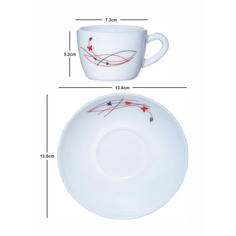 Buy Auros Breeze Cup & Saucer (130 ML) - Twelve Piece Set Tea Cup & Saucer from Vaaree