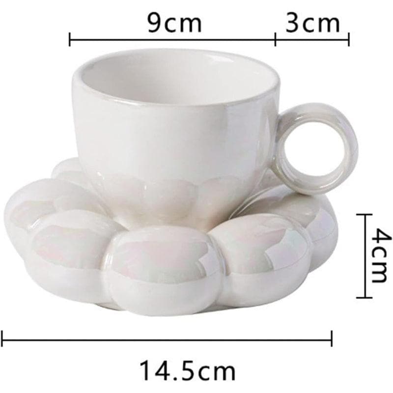 Tea Cup & Saucer - Bubble Wrap Ceramic Cup & Saucer