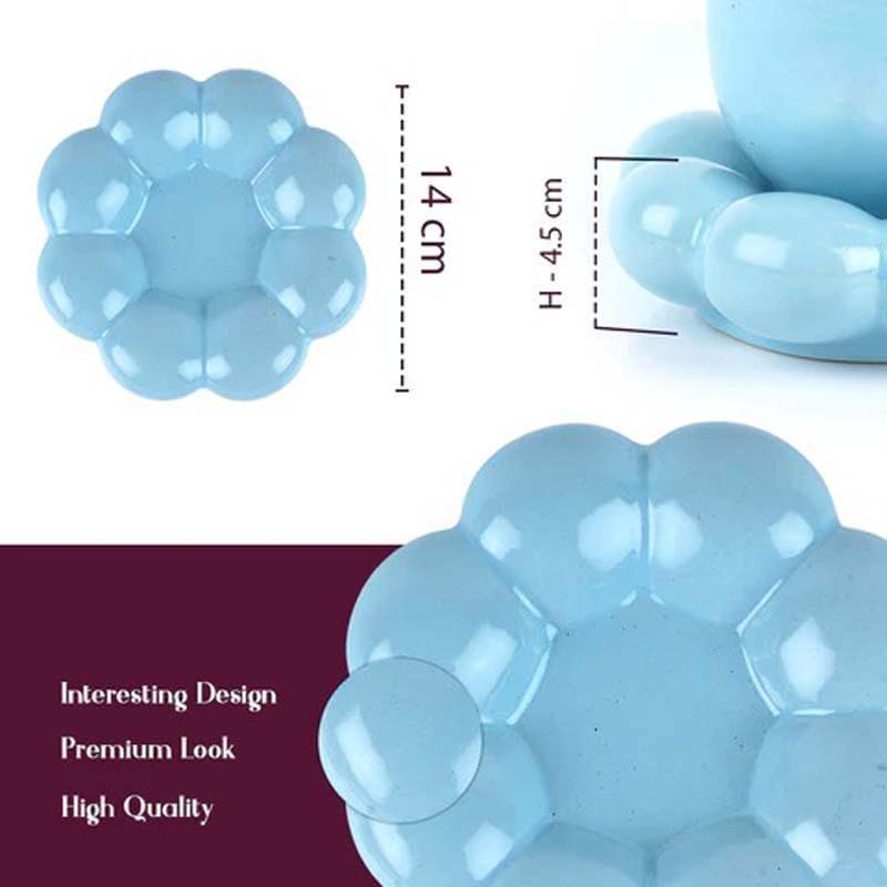 Buy Bubbly Bloom Cup And Saucer - Baby Blue Tea Cup & Saucer from Vaaree