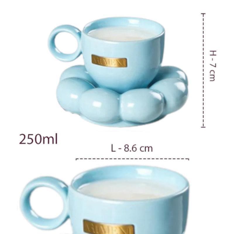 Buy Bubbly Bloom Cup And Saucer - Baby Blue Tea Cup & Saucer from Vaaree