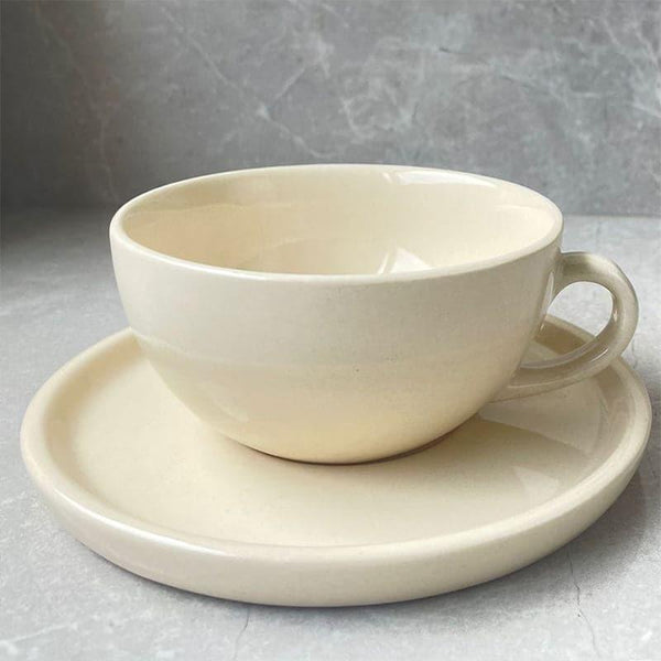 Buy Tea Cup & Saucer - Carsten Cup & Saucer (Cream) - 300 ML at Vaaree online