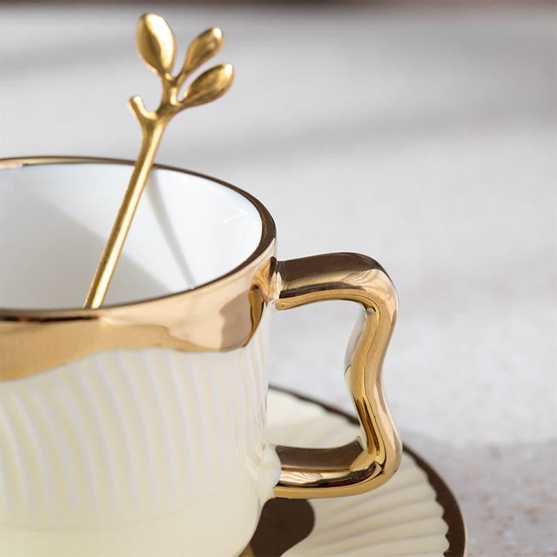 Buy Hairi Cup & Saucer (Beige) - Eighteen Piece Set Tea Cup & Saucer from Vaaree