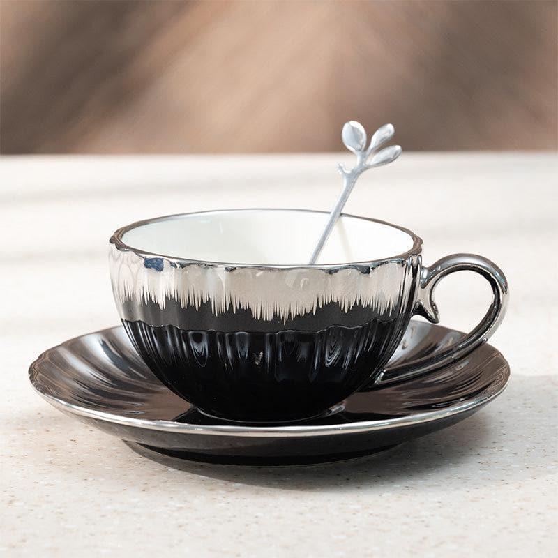 Tea Cup & Saucer - Kazumi Cup & Saucer (Black) - Eighteen Piece Set