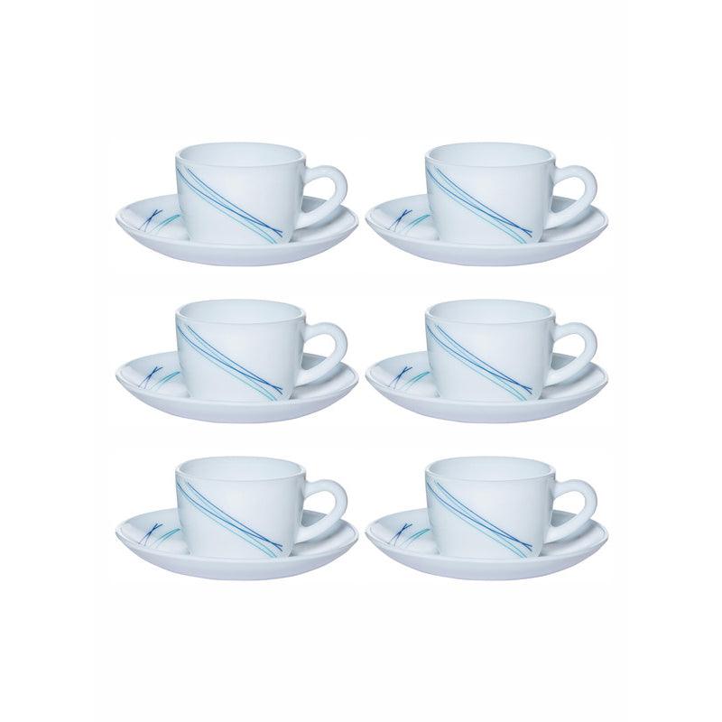 Buy Levasha Glide Cup & Saucer (130 ML) - Twelve Piece Set Tea Cup & Saucer from Vaaree