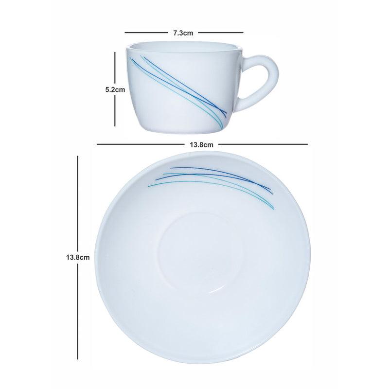 Buy Levasha Glide Cup & Saucer (130 ML) - Twelve Piece Set Tea Cup & Saucer from Vaaree