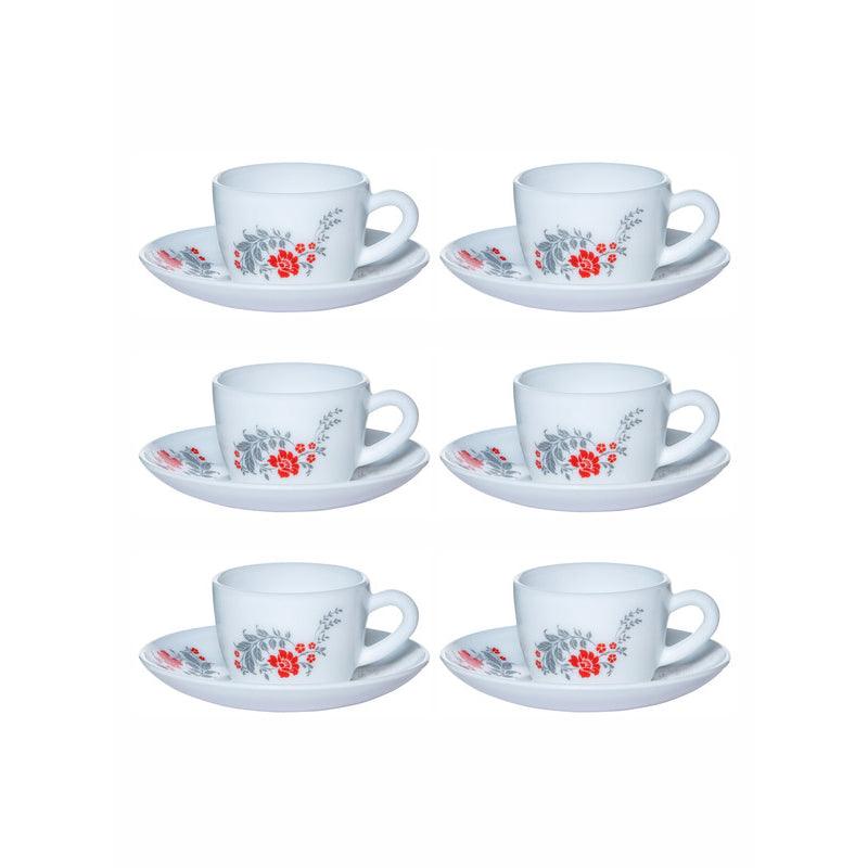 Buy Lila Floral Cup & Saucer (130 ML) - Twelve Piece Set Tea Cup & Saucer from Vaaree