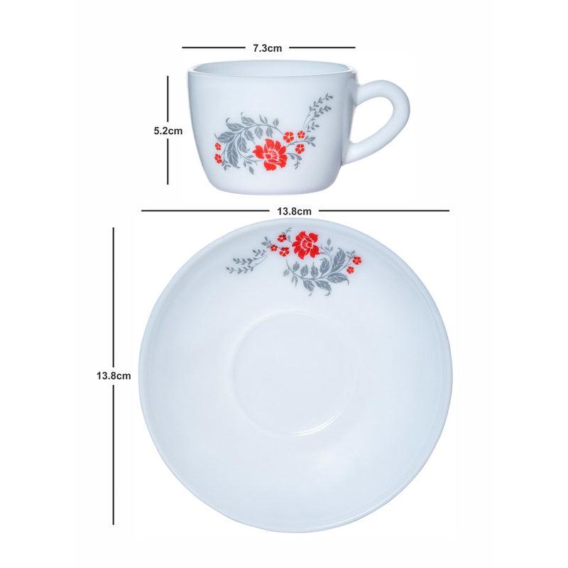 Buy Lila Floral Cup & Saucer (130 ML) - Twelve Piece Set Tea Cup & Saucer from Vaaree