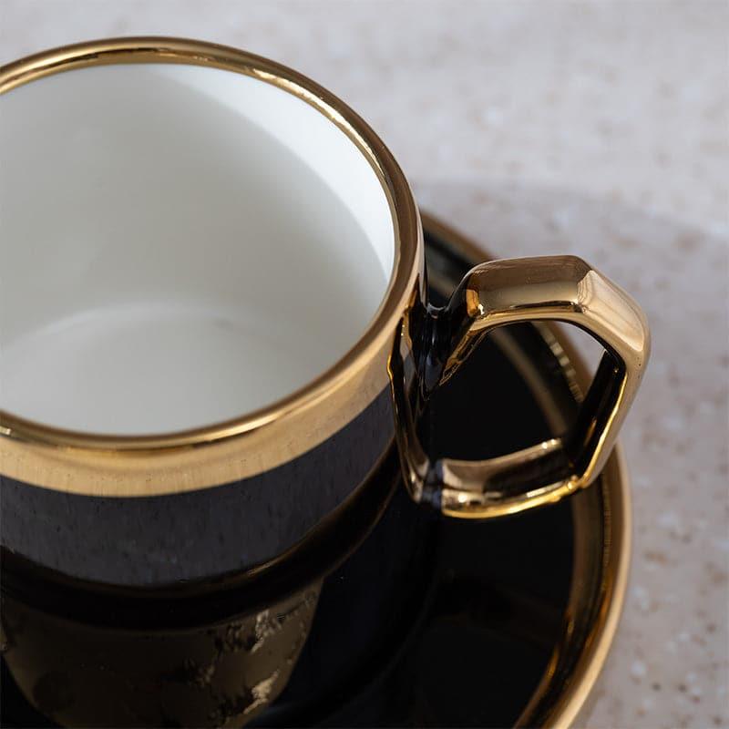 Buy Tea Cup & Saucer - Nearon Cup & Saucer (Black) - Twelve Piece Set at Vaaree online