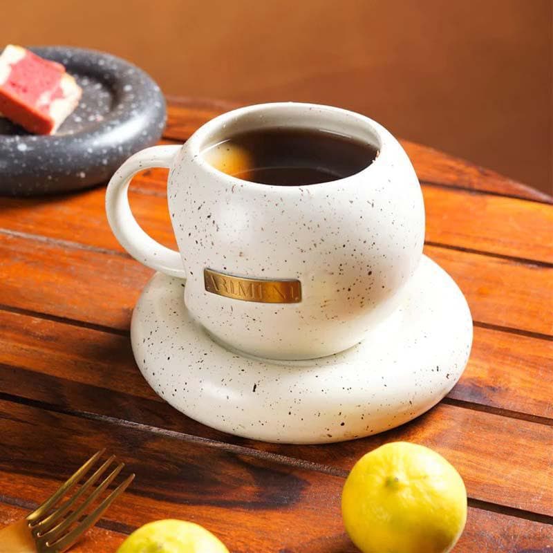 Buy Opala Mug And Saucer - White Tea Cup & Saucer from Vaaree