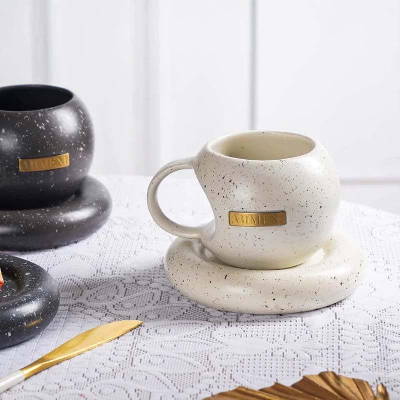 Buy Opala Mug And Saucer - White Tea Cup & Saucer from Vaaree