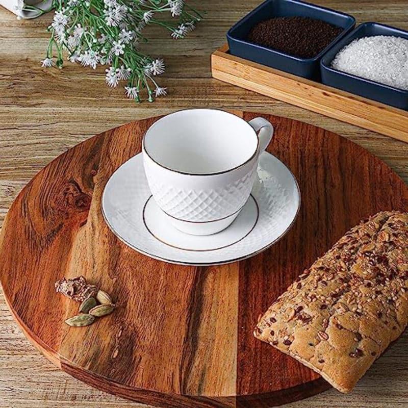 Tea Cup & Saucer - Pikasha Ceramic Cup (160 ML) - Set Of Six