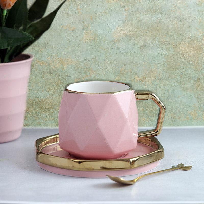 Buy Rhombus Tea Cup & Saucer - 250 ML Tea Cup & Saucer from Vaaree