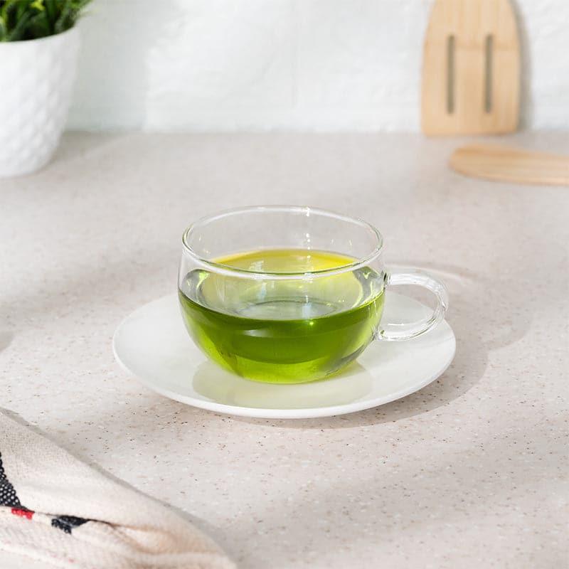 Buy Welonia Glass Cup - 150 ML Tea Cup & Saucer from Vaaree