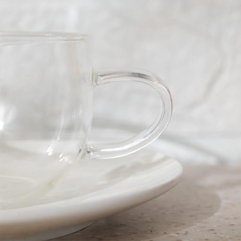 Buy Welonia Glass Cup - 150 ML Tea Cup & Saucer from Vaaree