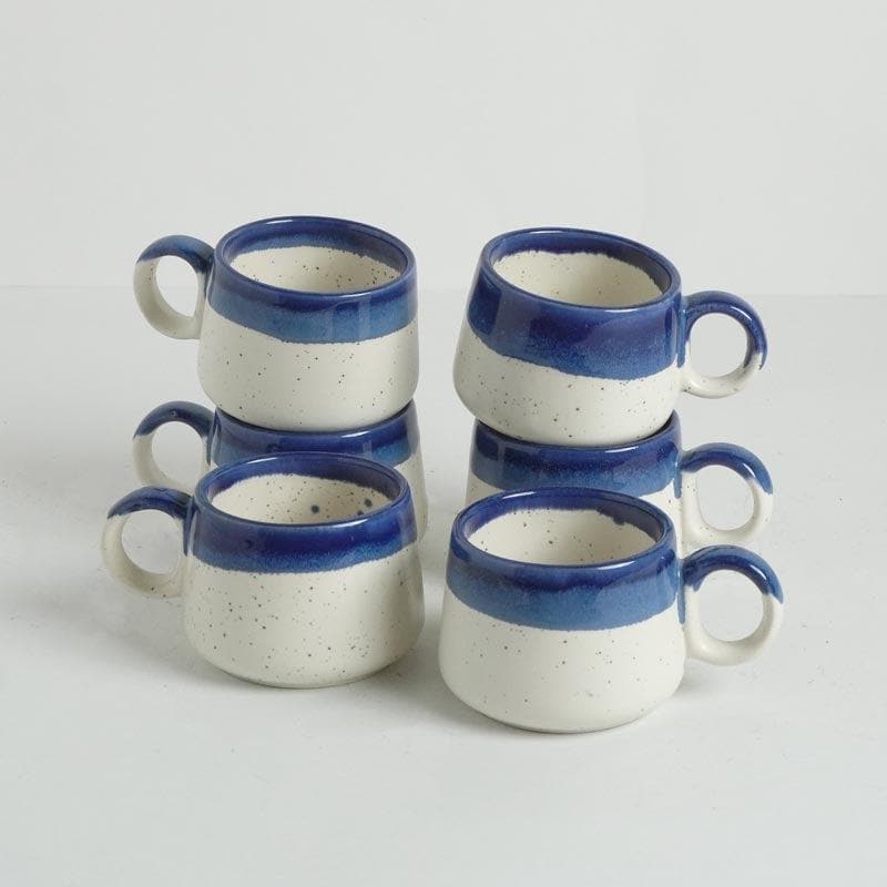 Buy Nouvelle Ceramic Tea Cups (Blue) - Set Of Six Tea Cup from Vaaree