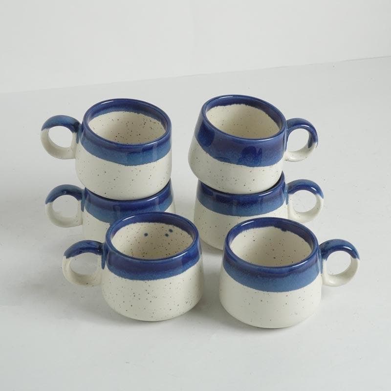 Buy Nouvelle Ceramic Tea Cups (Blue) - Set Of Six Tea Cup from Vaaree