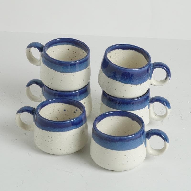 Buy Nouvelle Ceramic Tea Cups (Blue) - Set Of Six Tea Cup from Vaaree