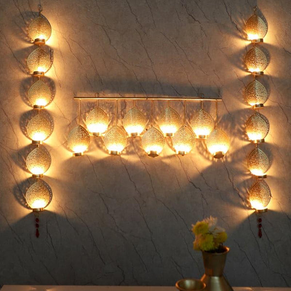 Buy Ambuja Hanging Tealight Candle Holder - Set Of Three Candle Holders from Vaaree