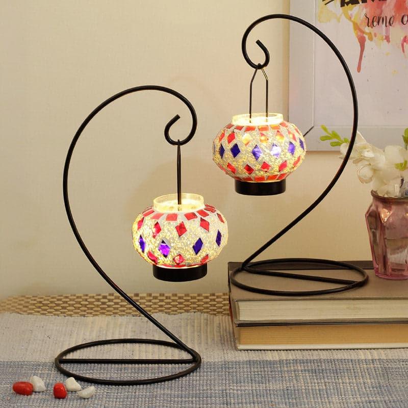 Buy Besto Mosaic Tealight Candle Holder - Set Of Two Candle Holders from Vaaree