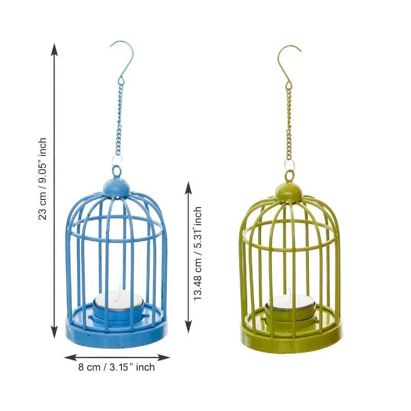 Buy Bird Home Tealight Candle Holder (Blue & Green) - Set Of Two Candle Holders from Vaaree