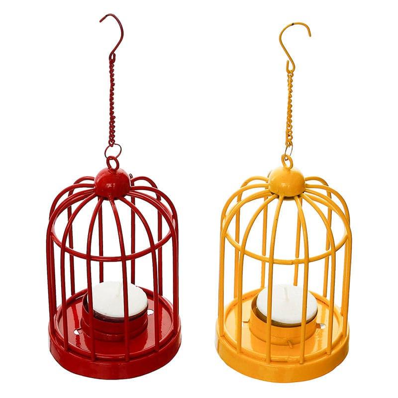 Buy Bird Home Tealight Candle Holder (Red & Yellow) - Set Of Two Candle Holders from Vaaree