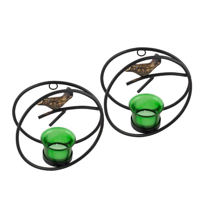 Buy Bird Ring Candle Holder (Green) - Set Of Two Candle Holders from Vaaree