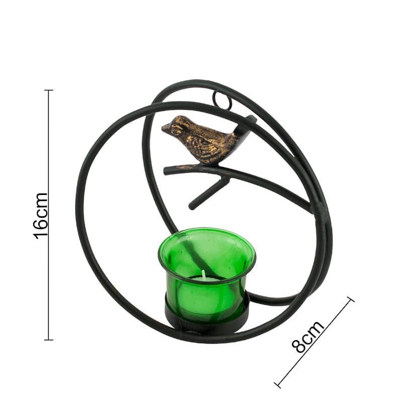 Buy Bird Ring Candle Holder (Green) - Set Of Two Candle Holders from Vaaree