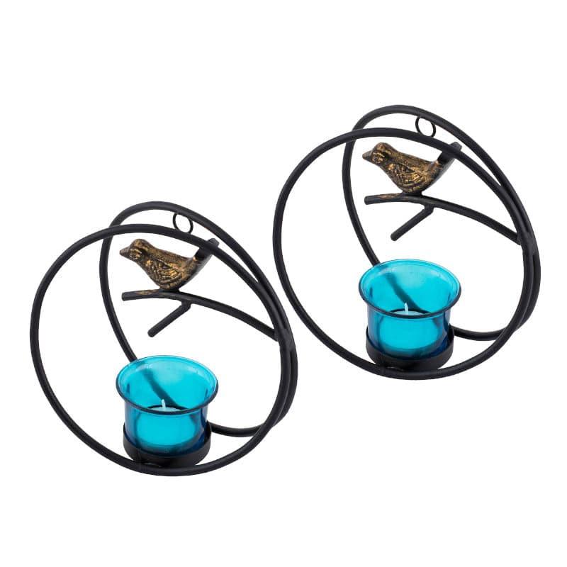 Buy Bird Ring Candle Holder (Turquoise) - Set Of Two Candle Holders from Vaaree