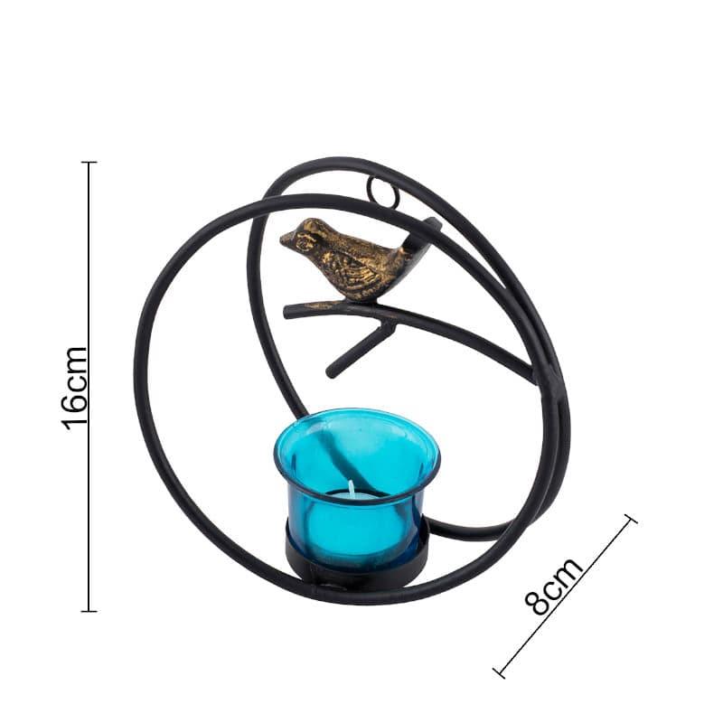 Buy Bird Ring Candle Holder (Turquoise) - Set Of Two Candle Holders from Vaaree