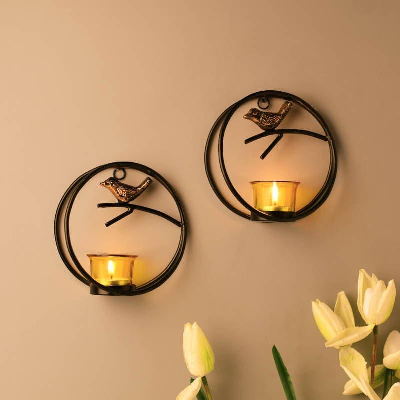 Buy Bird Ring Candle Holder (Yellow) - Set Of Two Candle Holders from Vaaree