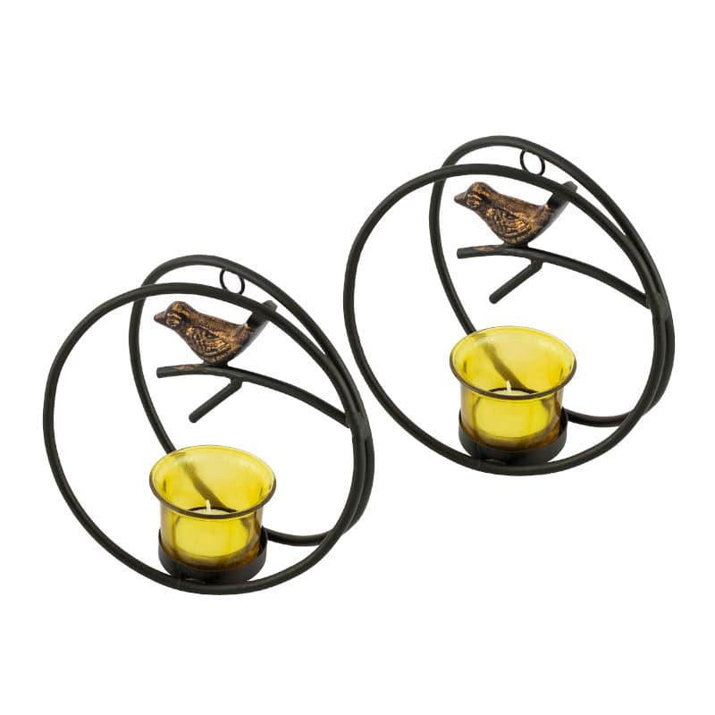 Buy Bird Ring Candle Holder (Yellow) - Set Of Two Candle Holders from Vaaree