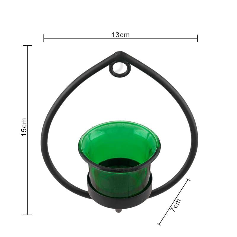 Buy Black Drip Sconce (Green) - Set Of Two Candle Holders from Vaaree