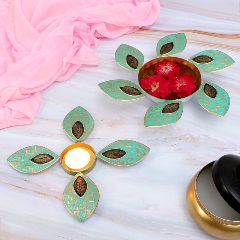 Buy Bloom Base Tealight Candle Holder - Set Of Two Candle Holders from Vaaree