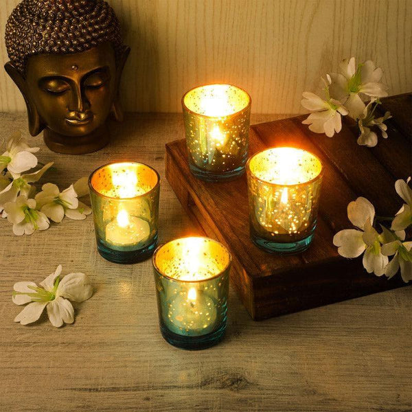 Buy Brionne Tealight Candle Holder (Green) - Set Of Four Candle Holders from Vaaree