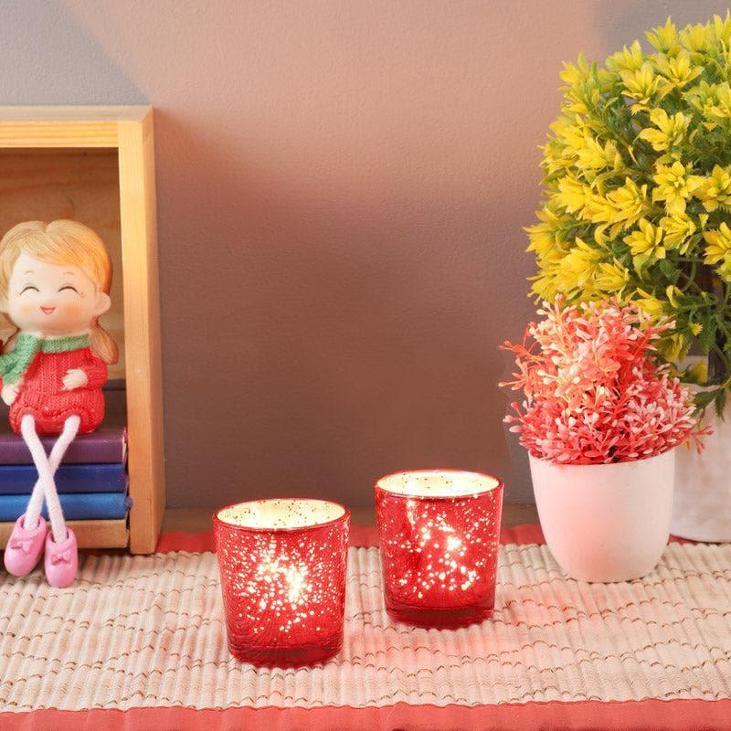 Buy Brionne Tealight Candle Holder (Red) - Set Of Four Candle Holders from Vaaree